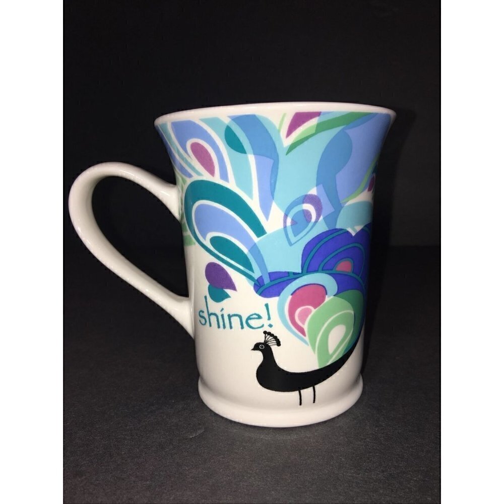 PEACOCK Shine! Coffee Mug Hallmark Open Road Brands Tea Cup 16oz